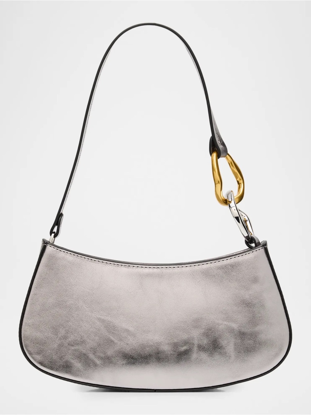 STAUD Shoulder Bag In Metallic NWT